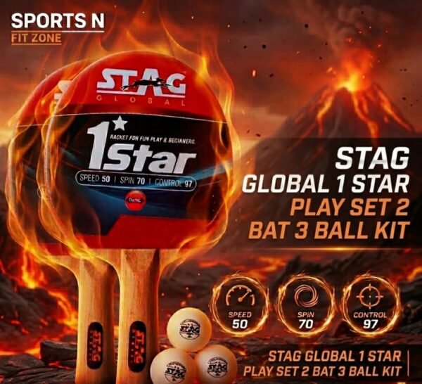 STAG 1 STAR PLAY SET 2 BATS | 3 BALL TABLE TENNIS KIT