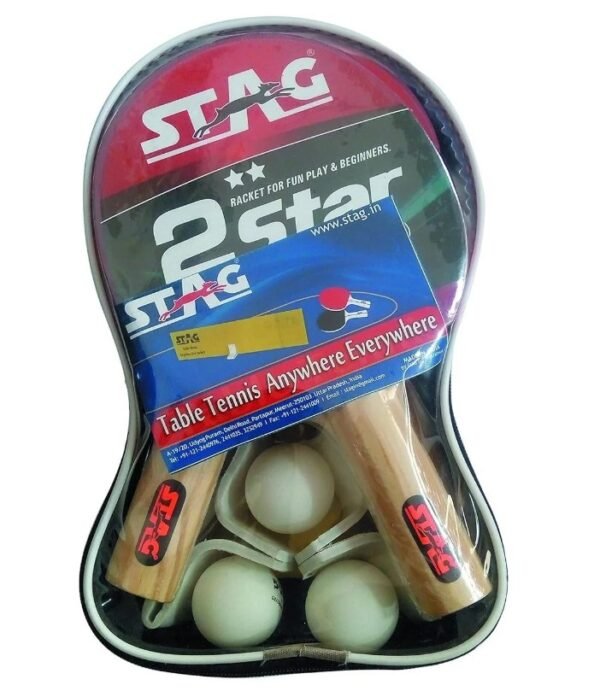 STAG 2 STAR ANYWHERE PLAY SET WITH 4 BATS | 1 NET | 3 BALLS TABLE TENNIS KIT