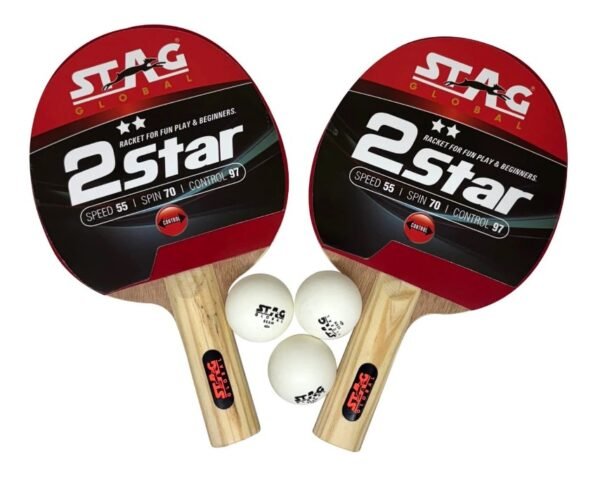 STAG 2 STAR PLAY SET WITH 2 BATS | 3 BALLS TABLE TENNIS KIT