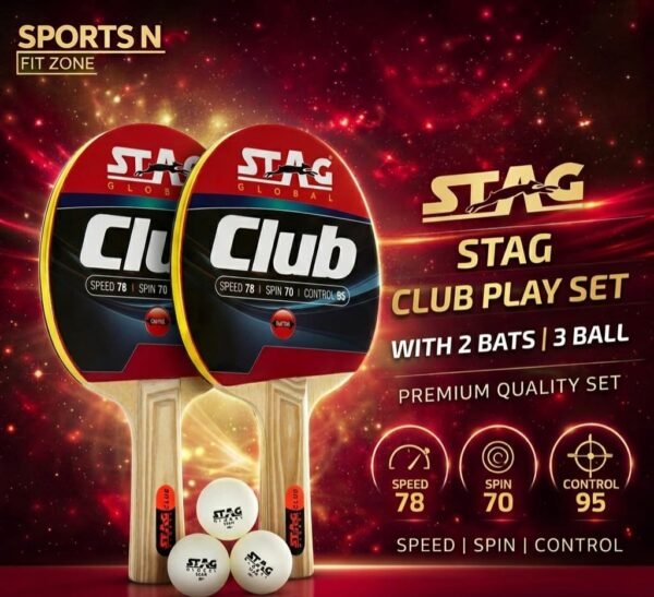 STAG CLUB PLAYSETWITH 2 BATS | 3 BALL TABLE TENNIS KIT
