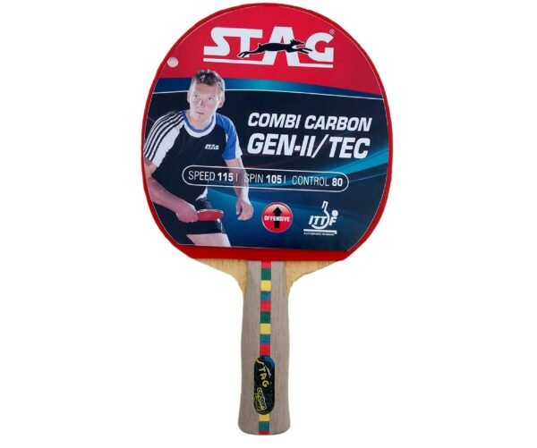 STAG COMBI CARBON GEN-II/TEC TABLE TENNIS RACKETMaterial	Wood Size	26 inches Grip Size	4 inches Brand	STAG Sport	Table