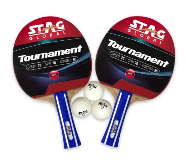 STAG TOURNAMENT PLAYSET WITH 2 BATS|3 SEAM BALLS TABLE TENNIS KIT