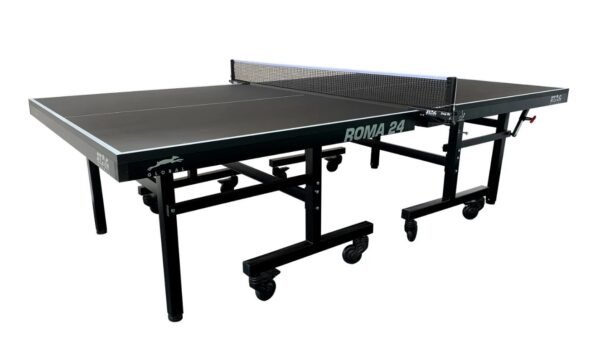 STAG Roma 24 Table Tennis Table | World Masters Championship Black TT Table | 2 TT Rackets, 6 Balls, Clamp Net