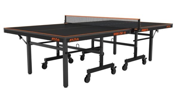 STAG 1000 DE-X Table Tennis Table Full Size Professional Table, 2 TT Rackets, 6 Balls, 1 Clamp Net